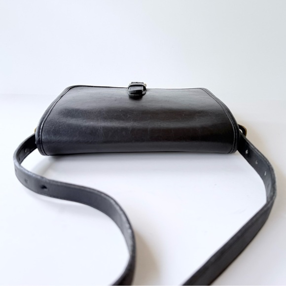 Vintage Coach Saddle Pouch Bag 9590 Black Glovetanned Leather New York City USA - Picture 5 of 15